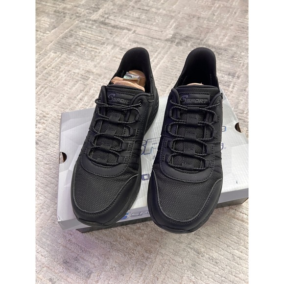 Skechers S Sport Reiff 3.0 Black Memory Foam Hands Free Step-Ins men's Sneakers - Picture 1 of 16